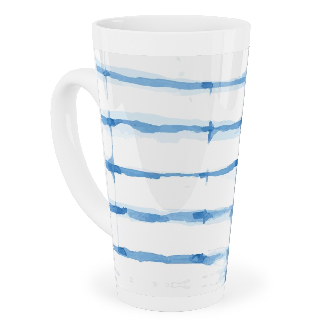 Shibori - Blue Tall Latte Mug, 17oz, Blue