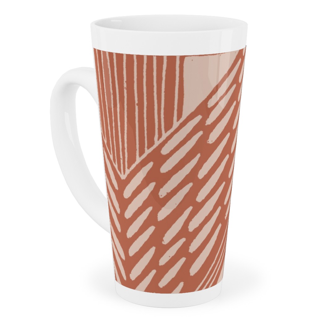 Neutral Retreat - Terracotta Tall Latte Mug, 17oz, Pink