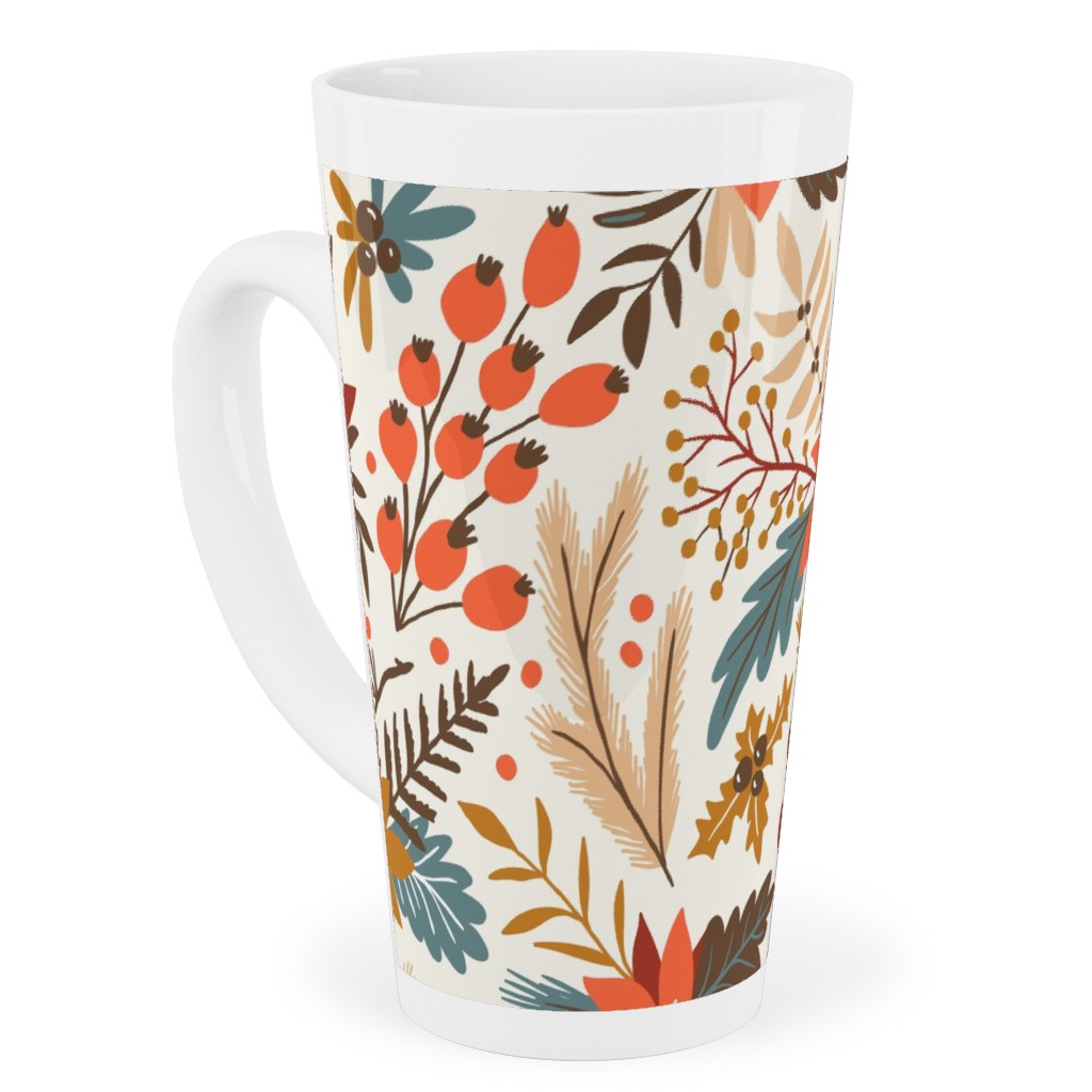 Christmas Flowers - Multi Tall Latte Mug, 17oz, Multicolor