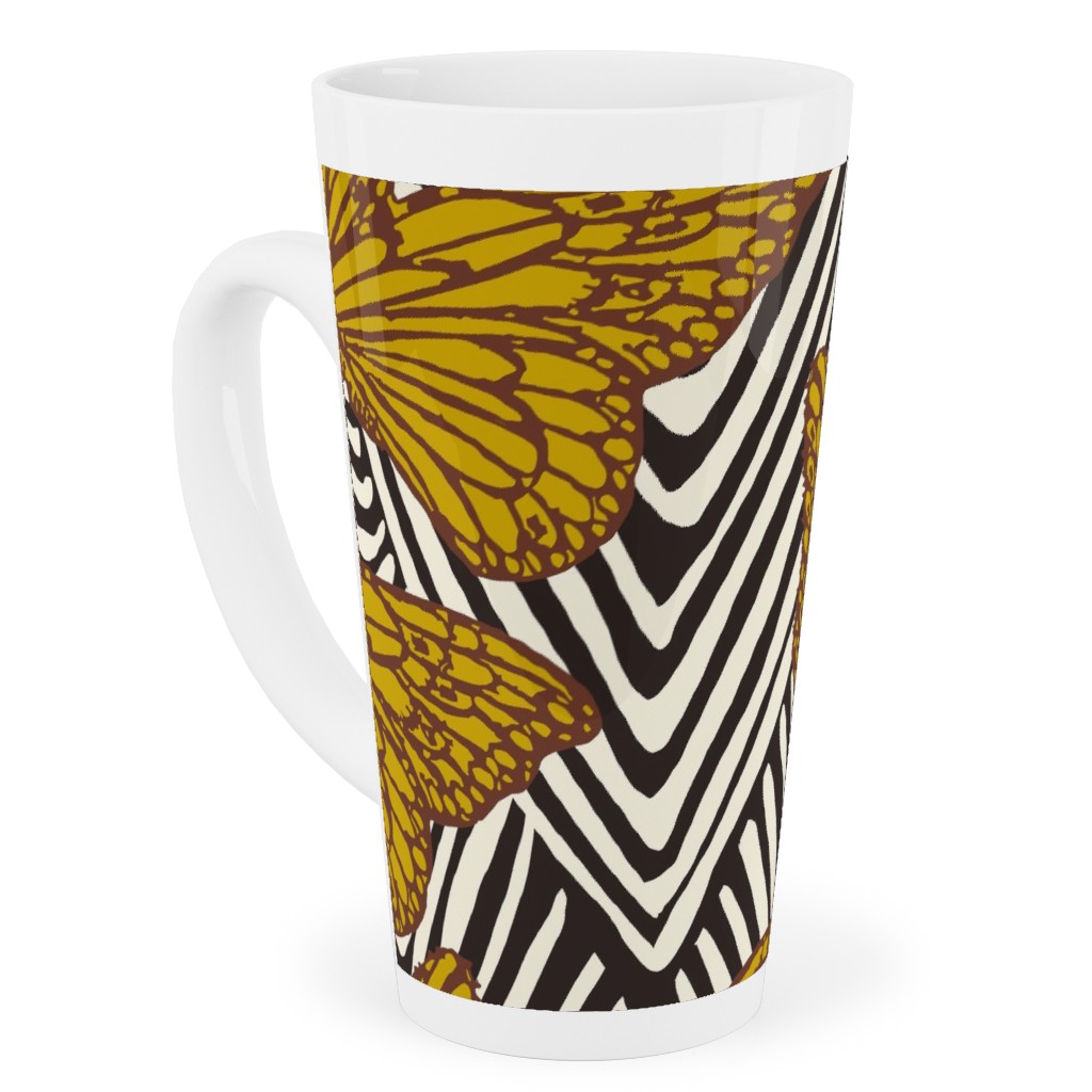 Enchanted Butterfly - Gold Tall Latte Mug, 17oz, Yellow, Classic Yellow