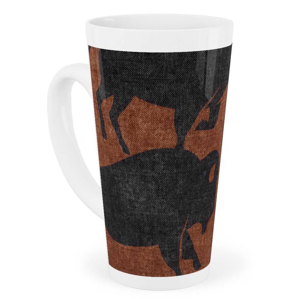 Bison Stampede - Inkwell on Brandywine Tall Latte Mug, 17oz, Brown, Brown
