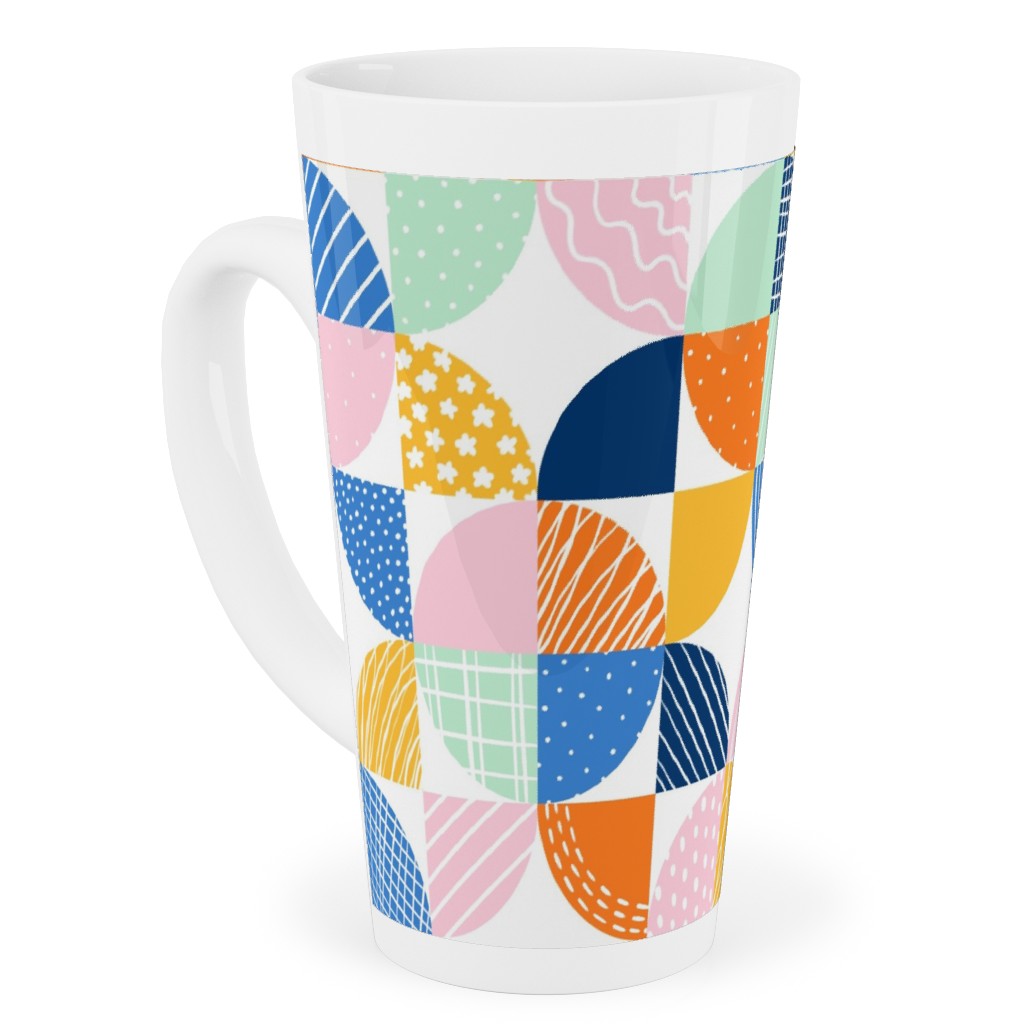 Modern Quilt Pattern - Multi Tall Latte Mug, 17oz, Multicolor