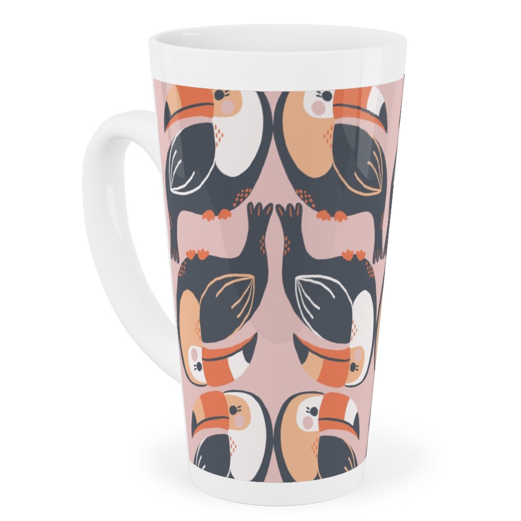Toucan Stack - Pink Tall Latte Mug, 17oz, Pink