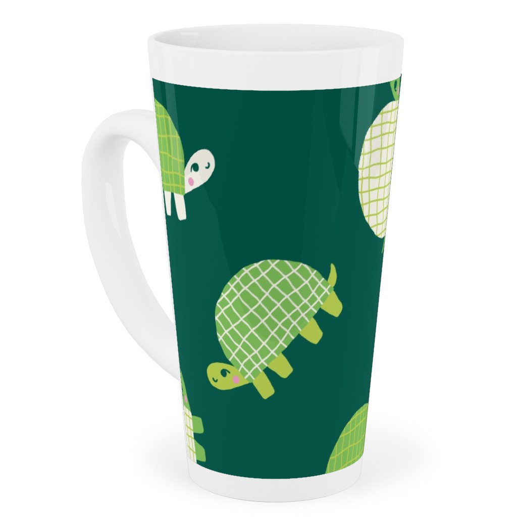 Turtles - Green Tall Latte Mug, 17oz, Green