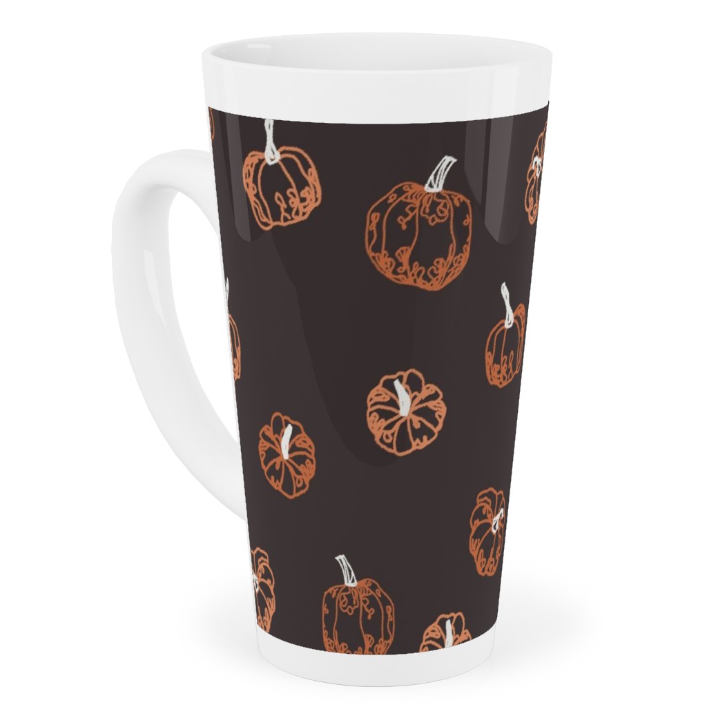 Pumpkins Tall Latte Mug, 17oz, Brown, Brown