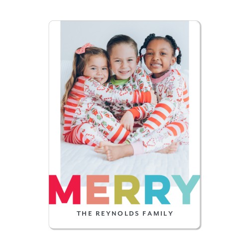 Colorful Bright Merry Magnet, 4x5.5, White