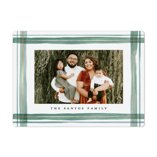 Watercolor Plaid Magnet, 4x5.5, Green, fern