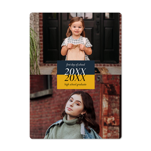 Then and Now Magnet, 4x5.5, Yellow, mustard