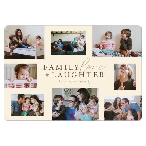 Family Love Laughter Collage Magnet, 3x5, Beige