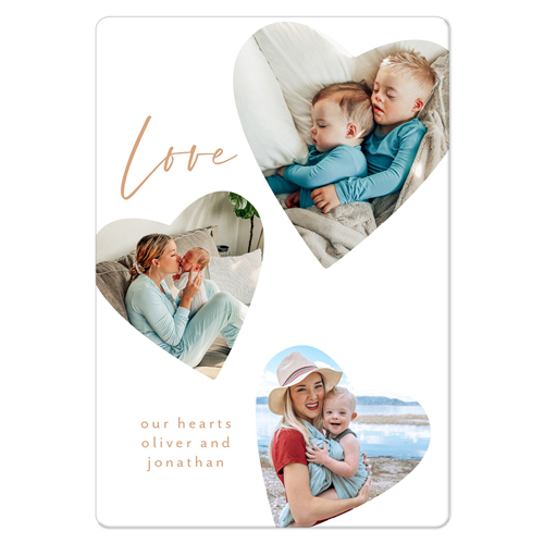 Heart Cutouts Magnet, 3x5, Beige