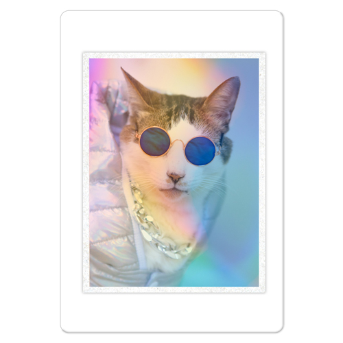 Rainbow Aura Frame Magnet, 3x5, White, white