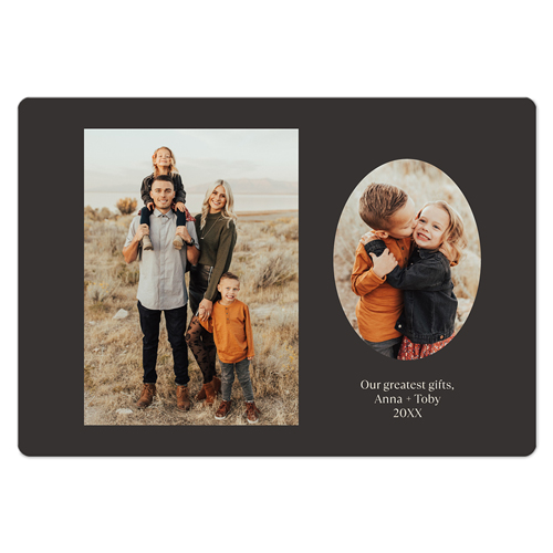 Oval Vignette Magnet, 3x5, Gray, charcoal