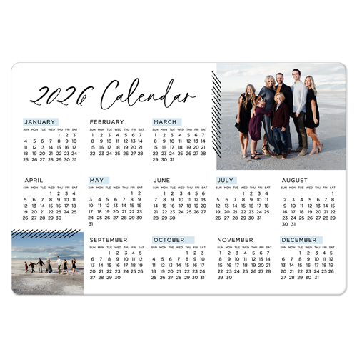 Script Calendar Magnet, 3x5, Blue, heaven