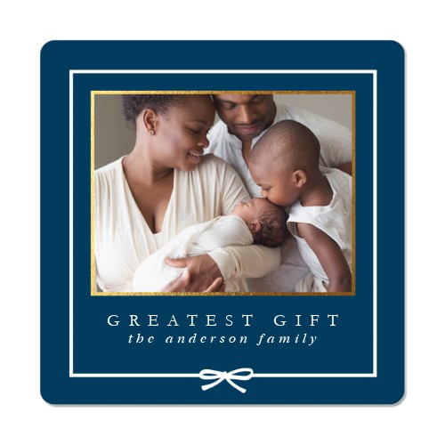 Whimsy Bow Magnet, 3x3, Blue, park night