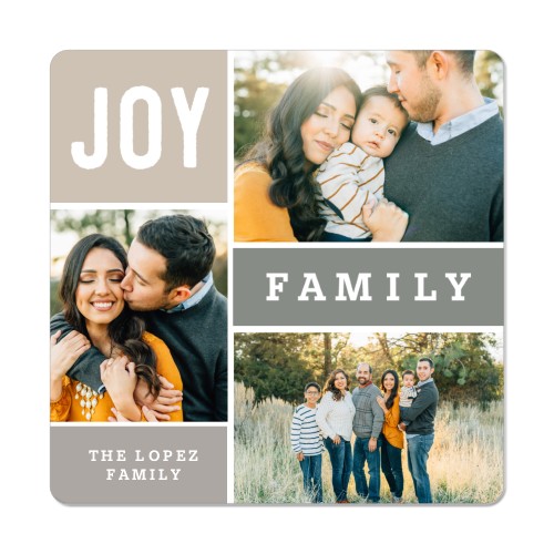 Joy Family Love Magnet, 3x3, Gray