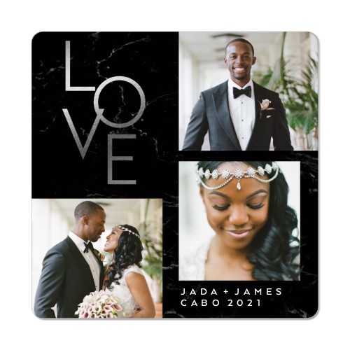 Reflective Love Magnet, 3x3, Gray