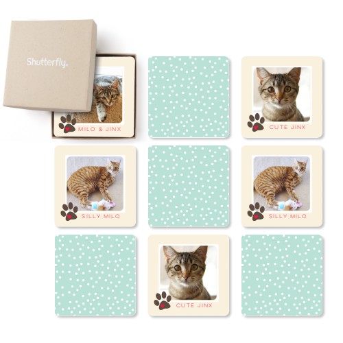 Paw Print Memory Game, glossy, Beige