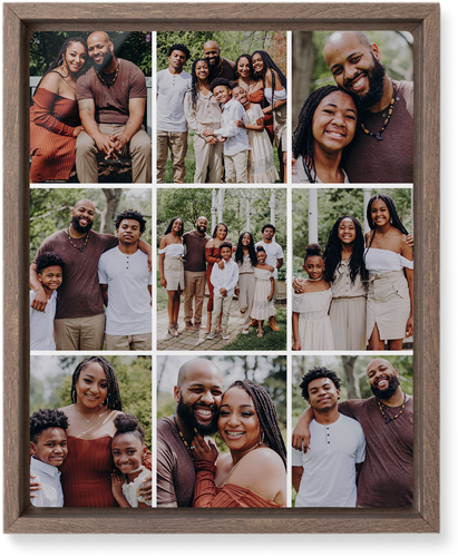 Gallery Grid of Nine Wall Art, Walnut, Single piece, Metal, 8x10, Glossy, Multicolor