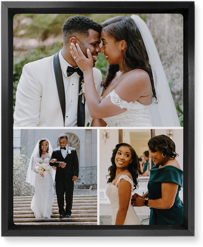 Gallery of Three Portrait Wall Art, Black, Single piece, Metal, 8x10, Glossy, Multicolor, multi