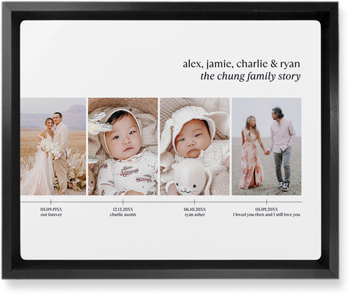 Timeline of Life Wall Art, Black, Single piece, Metal, 8x10, Matte, White, white