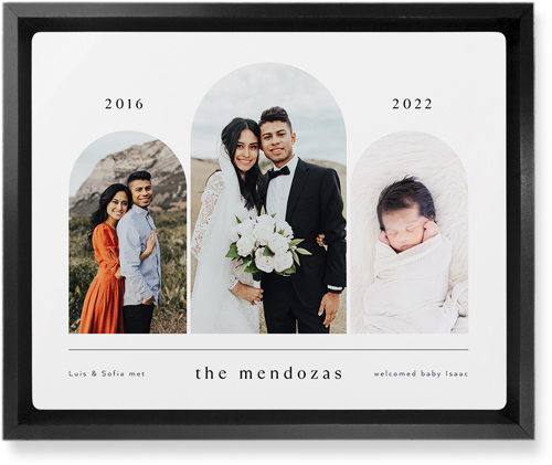 Timeline Arches Wall Art, Black, Single piece, Metal, 8x10, Glossy, White, white