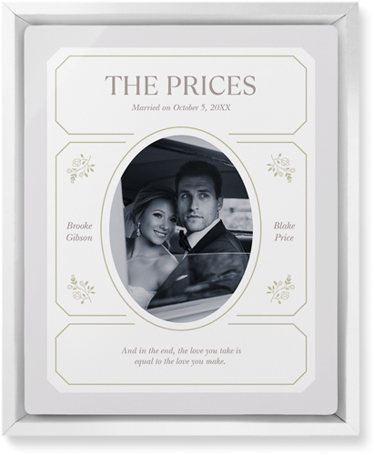 Vintage Stationery Frame Wall Art, White, Single piece, Metal, 8x10, Matte, White, white