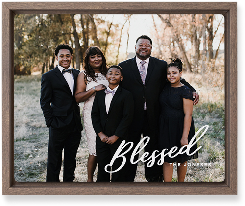 Blessed Letters Wall Art, Walnut, Single piece, Metal, 8x10, Glossy, White, white