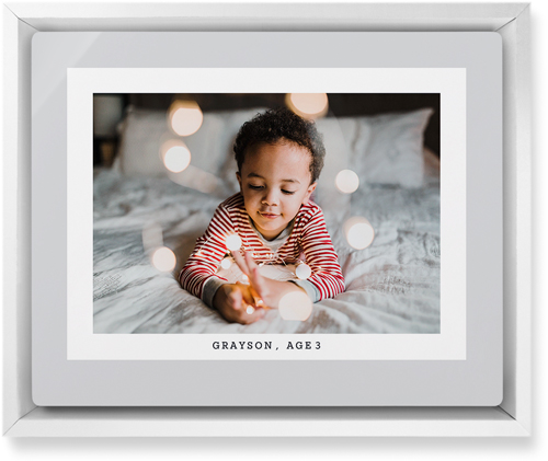 Frame Up Wall Art, White, Single piece, Metal, 8x10, Matte, Gray, silver lining