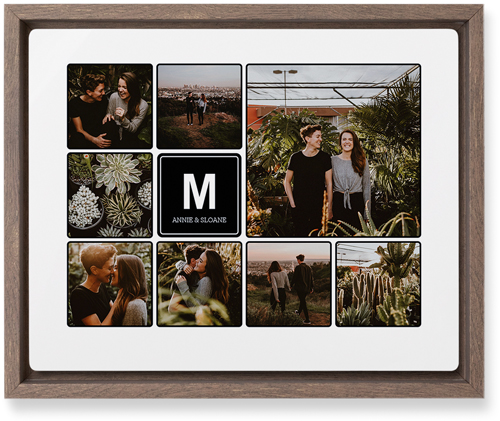 Photo Tiles Wall Art, Walnut, Single piece, Metal, 8x10, Glossy, Black