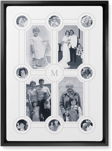 Vintage Family Tree Wall Art, Black, Single piece, Metal, 10x14, Glossy, White