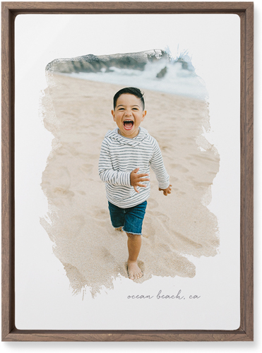 Brushstrokes Portrait Wall Art, Walnut, Single piece, Metal, 10x14, Matte, White, white