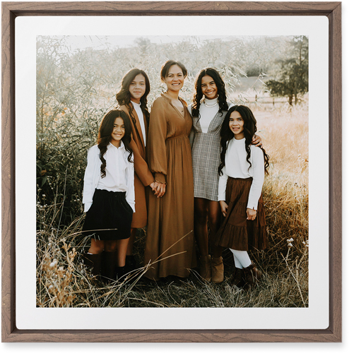 Simple Gallery of One Border Portrait Wall Art, Walnut, Single piece, Metal, 12x12, Matte, Multicolor, multi