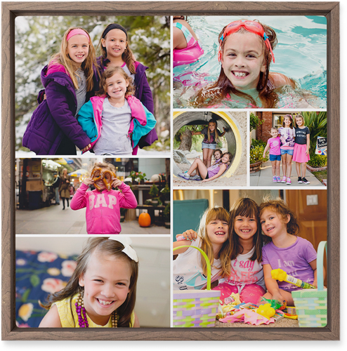 Gallery of Seven Wall Art, Walnut, Single piece, Metal, 12x12, Glossy, Multicolor, multi