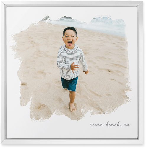 Brushstrokes Portrait Wall Art, White, Single piece, Metal, 12x12, Matte, White, white