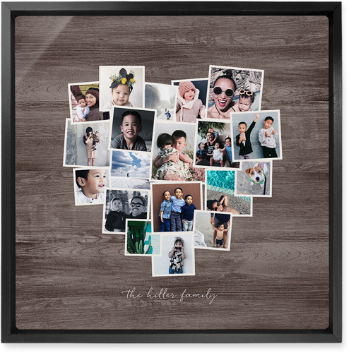 Heart Strings Wall Art, Black, Single piece, Metal, 12x12, Glossy, Brown