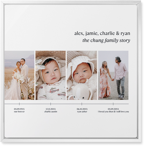 Timeline of Life Wall Art, White, Single piece, Metal, 16x16, Matte, White, white