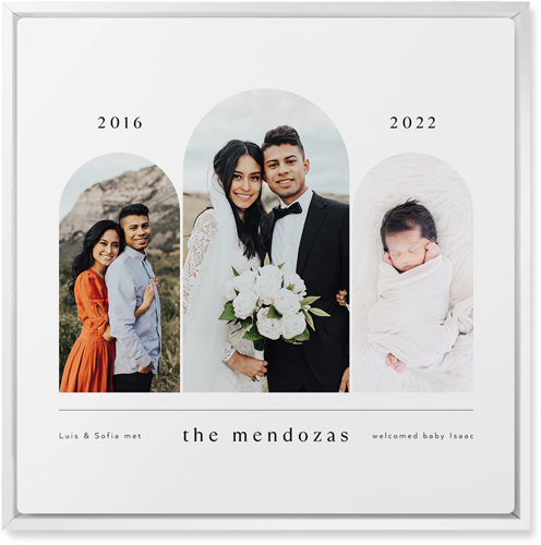 Timeline Arches Wall Art, White, Single piece, Metal, 16x16, Matte, White