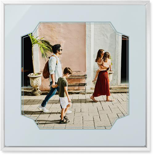 Unique Shape Wall Art, White, Single piece, Metal, 16x16, Matte, Gray
