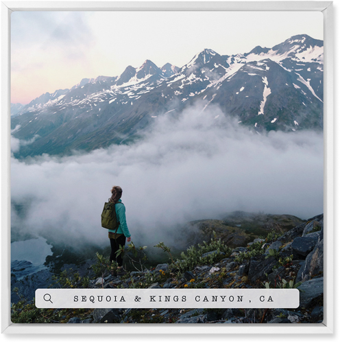 Travel Banner Wall Art, White, Single piece, Metal, 16x16, Matte, White, white