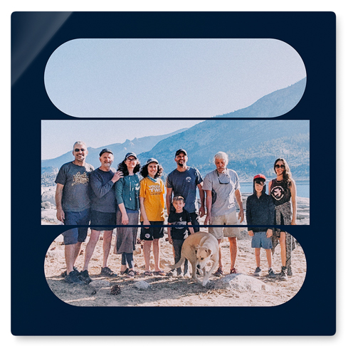 Connected Frames Wall Art, No Frame, Single piece, Metal, 16x16, Matte, Blue, midnight