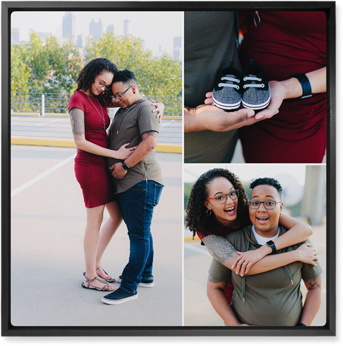 Three Piece Wall Art, Black, Single piece, Metal, 16x16, Matte, Multicolor, multi