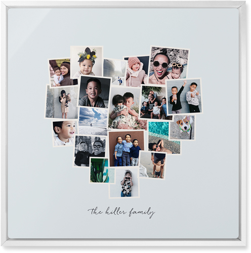 Heart Strings Wall Art, White, Single piece, Metal, 16x16, Matte, Gray, air