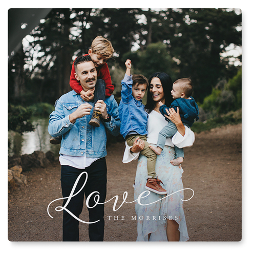 Just Love Portrait Wall Art, No Frame, Single piece, Metal, 16x16, Matte, White, white