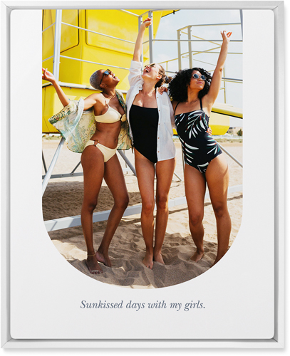 Curved Frame Wall Art, White, Single piece, Metal, 16x20, Glossy, White, white