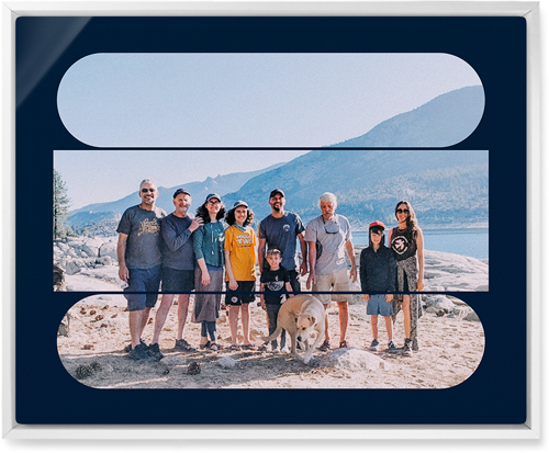 Connected Frames Wall Art, White, Single piece, Metal, 16x20, Glossy, Blue, midnight