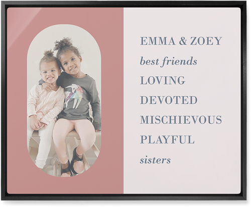 Traits of the Best Wall Art, Black, Single piece, Metal, 16x20, Matte, Pink, desert rose