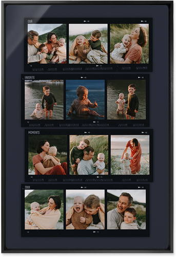 Travel Film Collage Wall Art, Black, Single piece, Metal, 20x30, Matte, Gray, charcoal