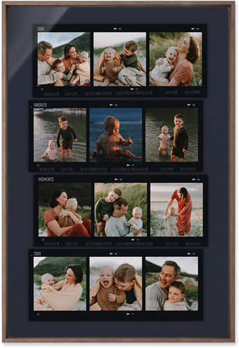 Travel Film Collage Wall Art, Walnut, Single piece, Metal, 20x30, Matte, Gray, charcoal