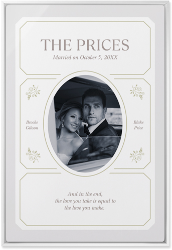 Vintage Stationery Frame Wall Art, White, Single piece, Metal, 20x30, Glossy, White, white