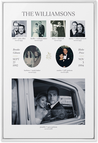 Marriage Family Tree Wall Art, White, Single piece, Metal, 20x30, Matte, White, white